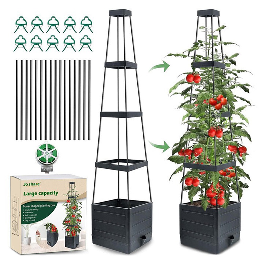 Self-Watering Planter - Yükseltilmiş Bahçe Yatağı Saksı Kutusu, Kafesli
