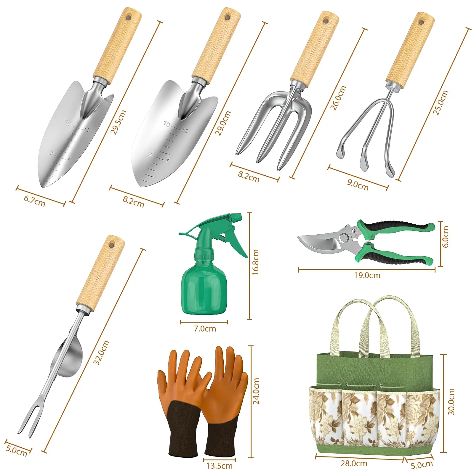 9PCS Paslanmaz Çelik Bahçe El  - Spade Digging Fork incelemesi ve fiyatı