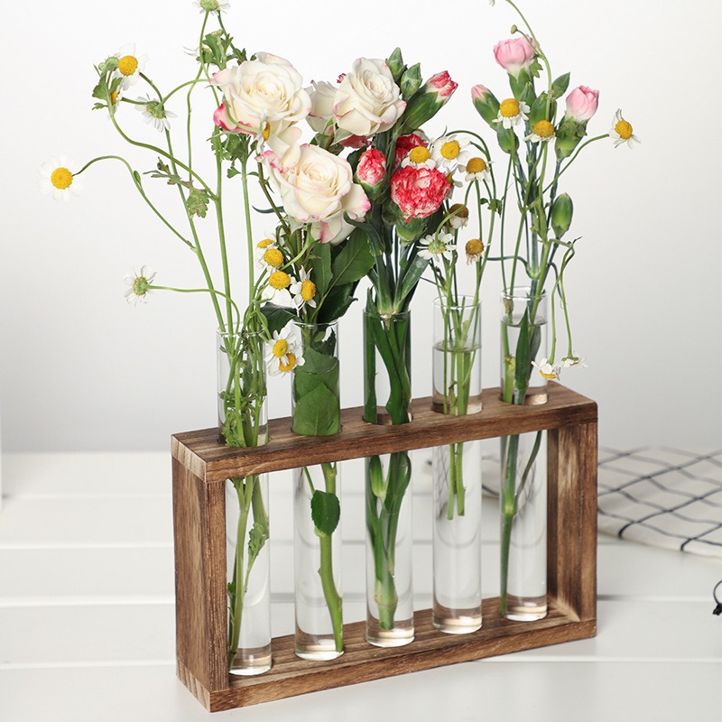 Ahşap Standlı 5 Borulu Cam Top - Self-Watering Planter incelemesi ve fiyatı